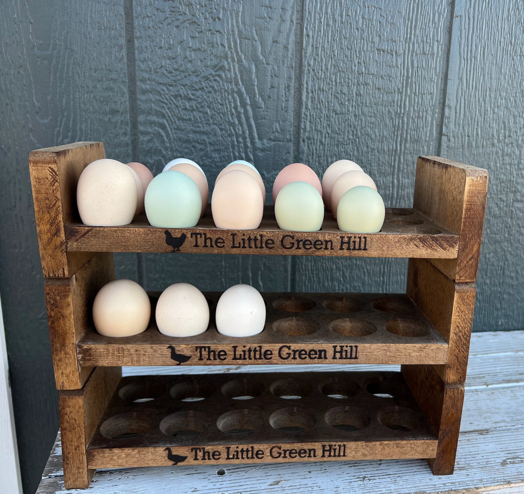 OkayJo - Egg Holder Countertop Storage - Wooden Egg Holder - Egg Organizer  - 12 Eggs - Egg Stand - Egg Rack - Fresh Egg Holder - Chicken Egg Holder -  Egg Basket…