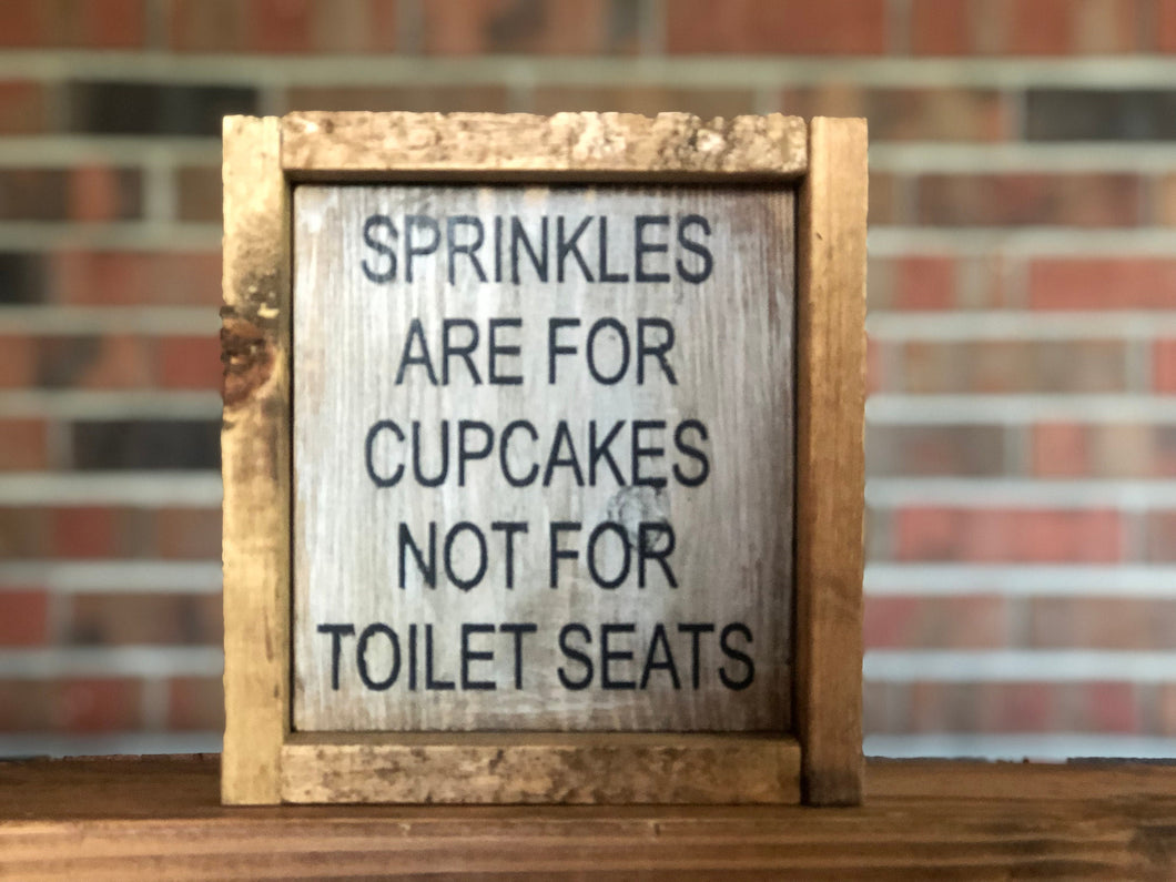 Sprinkles Are For Cupcakes Sign l Farmhouse Bathroom Sign l Bathroom Decor l Funny Bathroom Sign l Bathroom Humor l Boys Bathroom Decor l