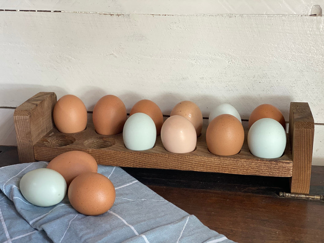 Farmhouse Stackable Wood Egg Holder l Egg Storage l Fresh Egg Storage l Wooden Egg Holder l Wooden Egg Rack l Wood Egg Carton l Egg Tray