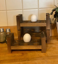 Load image into Gallery viewer, Stackable Egg Storage l Farmhouse Egg Holder l Counter Egg Storage l Fresh Egg Storage l Half Dozen Egg Holder l Egg Carton l Wood Egg Rack
