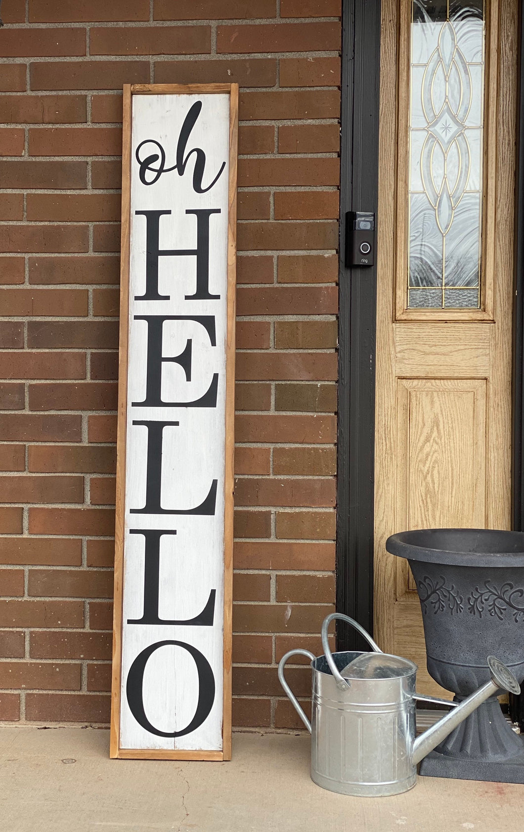 Oh Hello Porch Sign | Oh Hello Sign | Porch Decor | Farmhouse Porch Sign | Porch Sign | Oh Hello