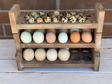Load image into Gallery viewer, Stackable Wooden Egg Holder | Egg Storage | Quail Egg Holder | Duck Egg Holder | Stackable Egg Holder | Egg Counter Storage | Egg Rack |
