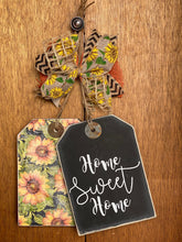 Load image into Gallery viewer, Farmhouse Door Hanger Tag | Wood Door Hanger| Fall Door Tag | Fall Door Hanger| Door Hanger Tags | Sunflower Door Tag | Home Sweet Home

